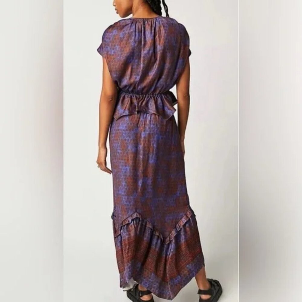 021New Free People Dreambound Maxi Skirt Red/Blue NWOT Sizes XS & L - Picture 3 of 11